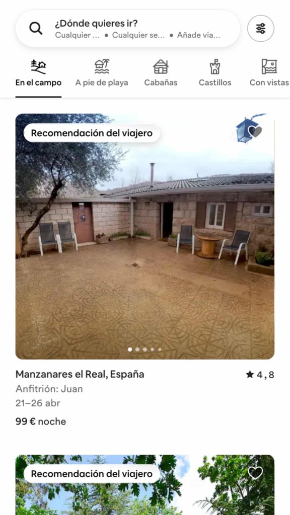 experiencia mobile responsive airbnb ejemplo