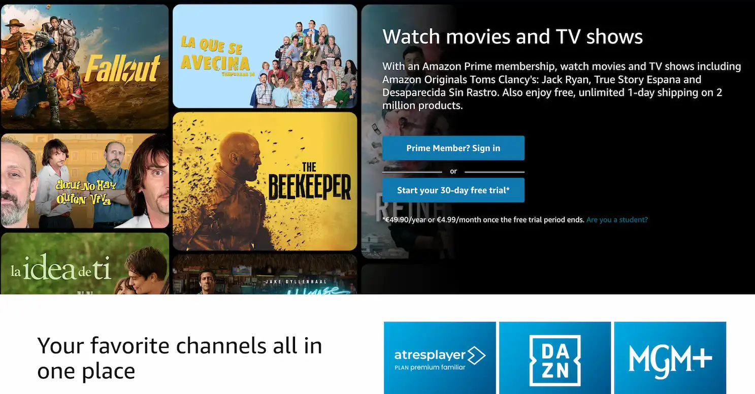 landing page ejemplos amazon